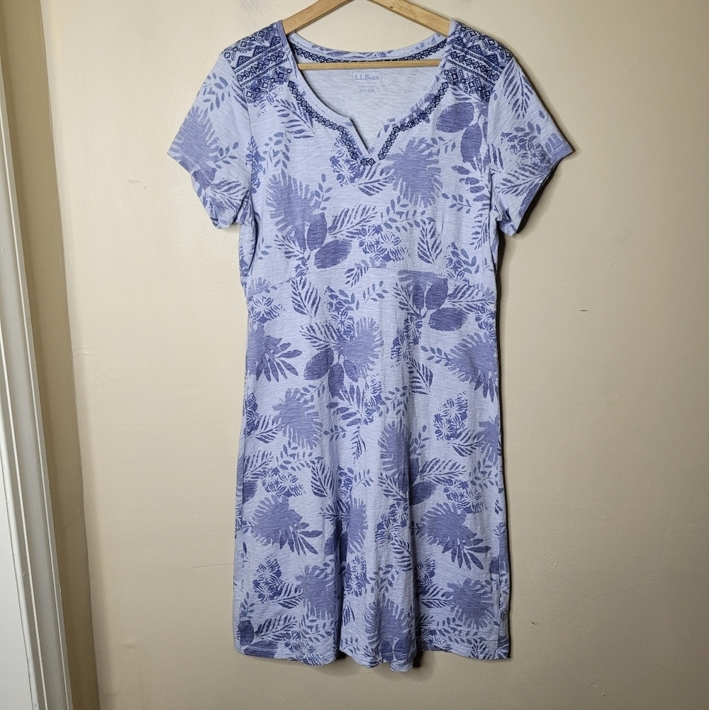 LL Bean Casual Shirt Dress 100% Cotton Size M - Picture 2 of 9